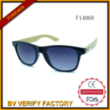 F14068 Lunettes de soleil avec bras de bambou fabriqués en Chine